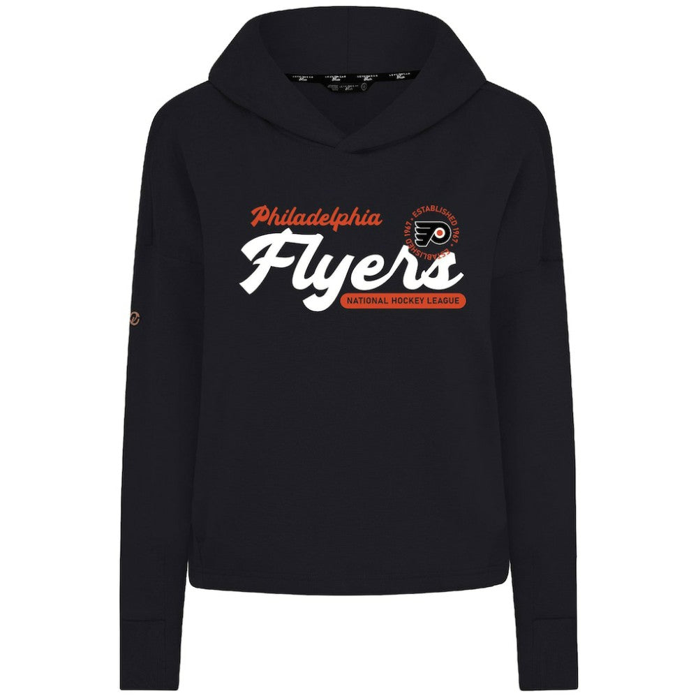 Philadelphia Flyers Levelwear Women's Sweet Monument Tri-Blend Cropped Pullover Hoodie - Black | NHL near me