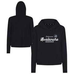 Colorado Avalanche Levelwear Women's Sweet Monument Tri-Blend Cropped Pullover Hoodie - Black | NHL Lifestyle