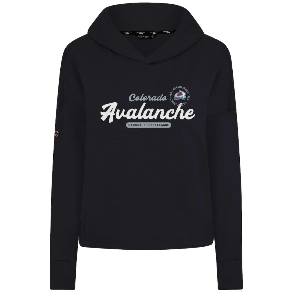 Colorado Avalanche Levelwear Women's Sweet Monument Tri-Blend Cropped Pullover Hoodie - Black | NHL Lifestyle