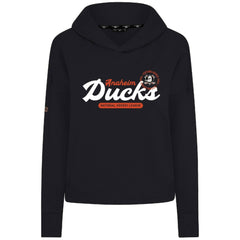 Anaheim Ducks Levelwear Women's Sweet Monument Tri-Blend Cropped Pullover Hoodie - Black | NHL Clearance