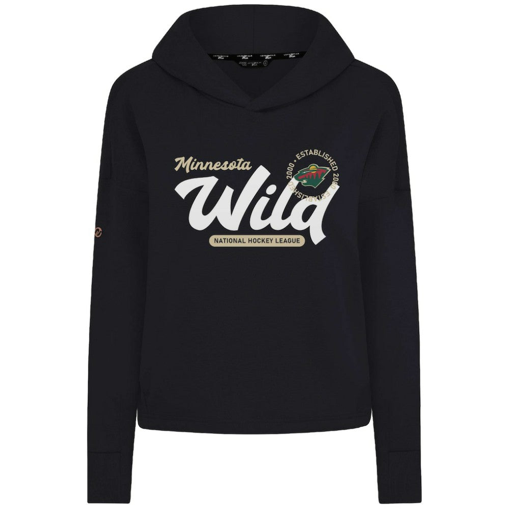 Minnesota Wild Levelwear Women's Sweet Monument Tri-Blend Cropped Pullover Hoodie - Black | NHL on sale
