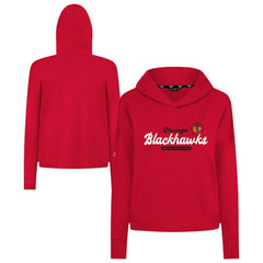Chicago Blackhawks Levelwear Women's Sweet Monument Tri-Blend Cropped Pullover Hoodie - Red | NHL sale