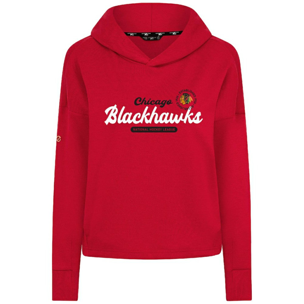 Chicago Blackhawks Levelwear Women's Sweet Monument Tri-Blend Cropped Pullover Hoodie - Red | NHL sale