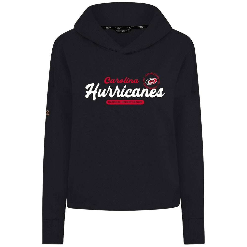 Carolina Hurricanes Levelwear Women's Sweet Monument Tri-Blend Cropped Pullover Hoodie - Black | NHL Lifestyle