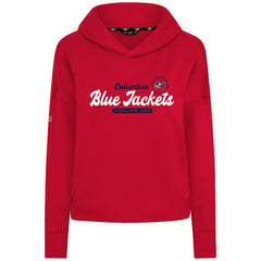 Columbus Blue Jackets Levelwear Women's Sweet Monument Tri-Blend Cropped Pullover Hoodie - Red | NHL Lifestyle