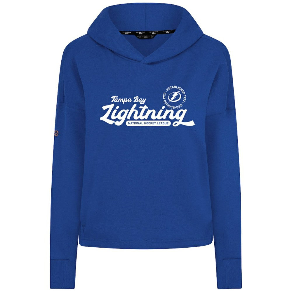 Tampa Bay Lightning Levelwear Women's Sweet Monument Tri-Blend Cropped Pullover Hoodie - Royal | NHL online