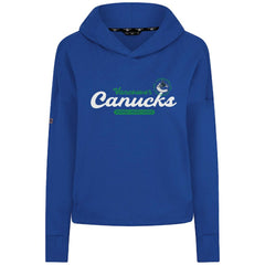 Vancouver Canucks Levelwear Women's Sweet Monument Tri-Blend Cropped Pullover Hoodie - Royal | NHL Clearance