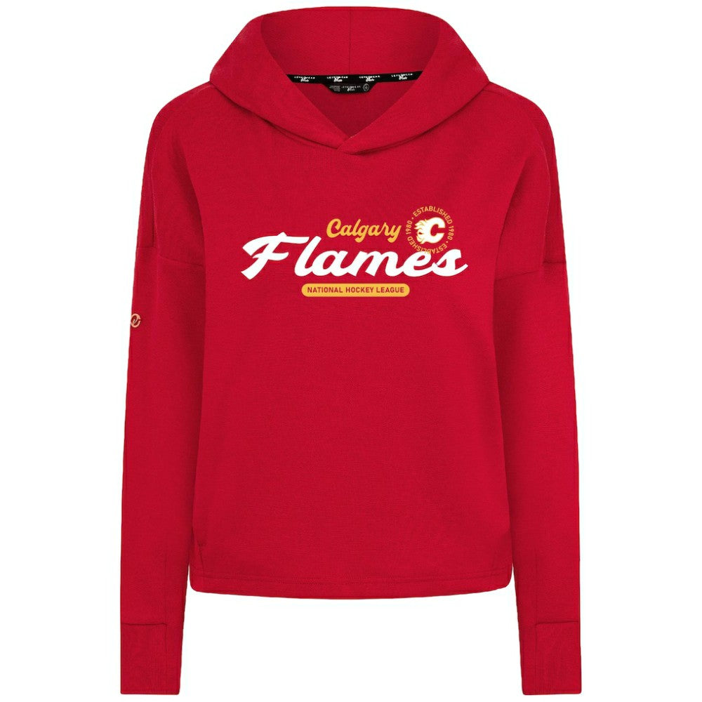 Calgary Flames Levelwear Women's Sweet Monument Tri-Blend Cropped Pullover Hoodie - Red | NHL discount