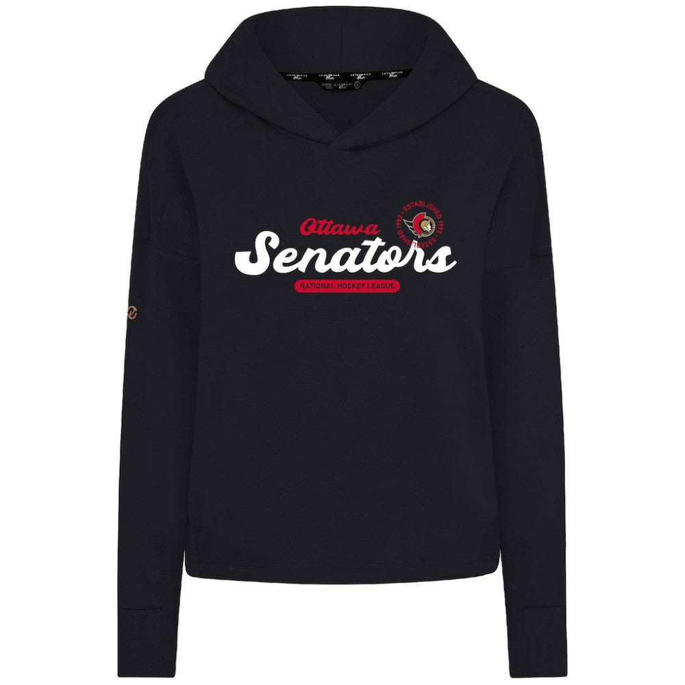 Ottawa Senators Levelwear Women's Sweet Monument Tri-Blend Cropped Pullover Hoodie - Black | NHL online