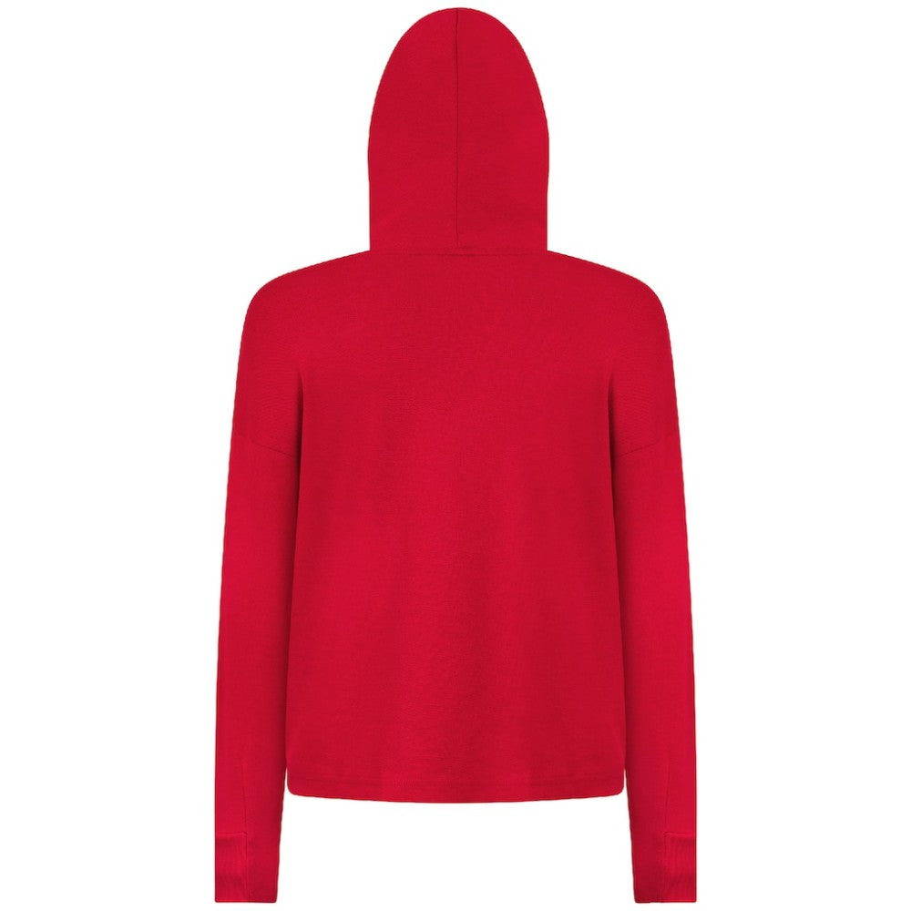 New Jersey Devils Levelwear Women's Sweet Banner Arch Tri-Blend Cropped Pullover Hoodie - Red | NHL Clearance