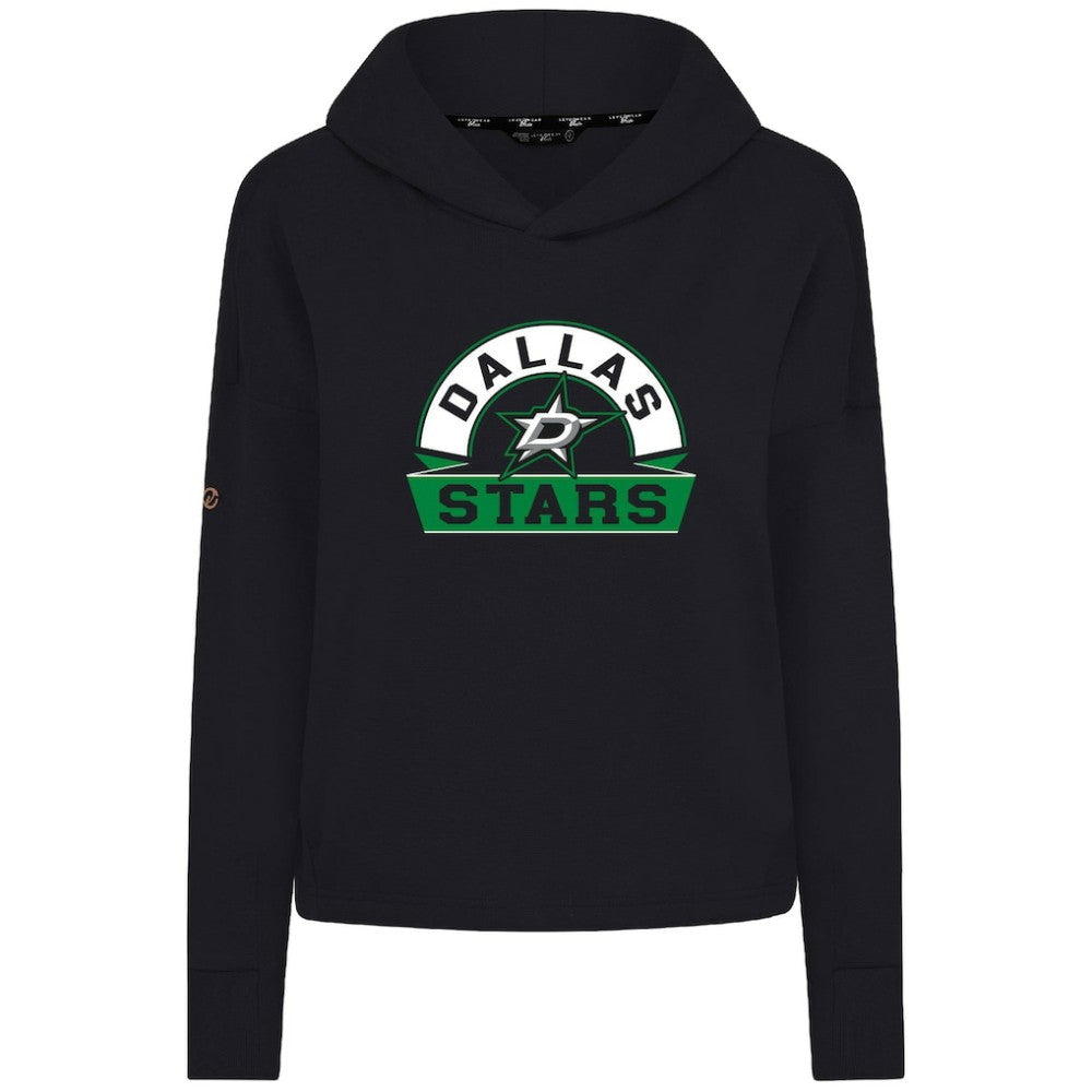 Dallas Stars Levelwear Women's Sweet Banner Arch Tri-Blend Cropped Pullover Hoodie - Black | NHL online