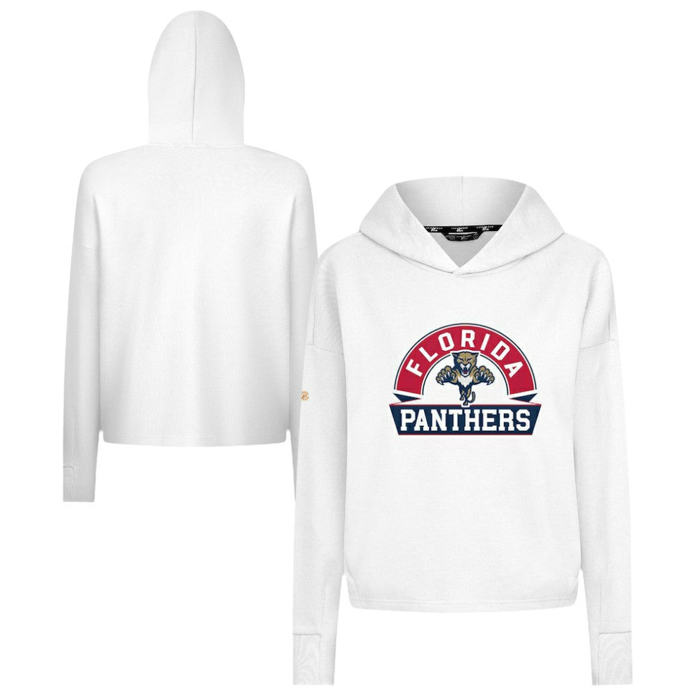 Florida Panthers Levelwear Women's Sweet Banner Arch Tri-Blend Cropped Pullover Hoodie - White | NHL sale