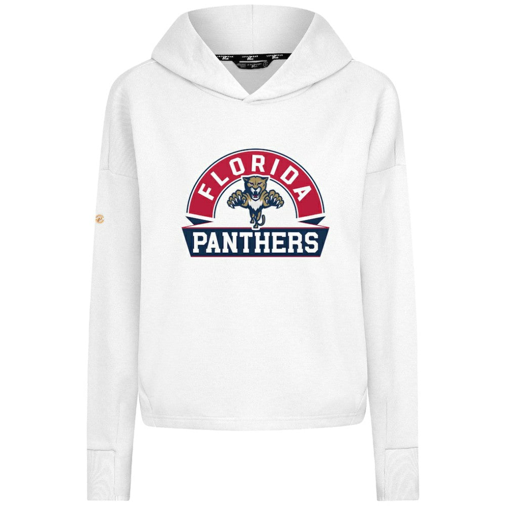 Florida Panthers Levelwear Women's Sweet Banner Arch Tri-Blend Cropped Pullover Hoodie - White | NHL sale