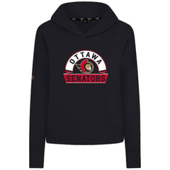 Ottawa Senators Levelwear Women's Sweet Banner Arch Tri-Blend Cropped Pullover Hoodie - Black | NHL on sale