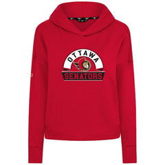 Ottawa Senators Levelwear Women's Sweet Banner Arch Tri-Blend Cropped Pullover Hoodie - Red | NHL Lifestyle