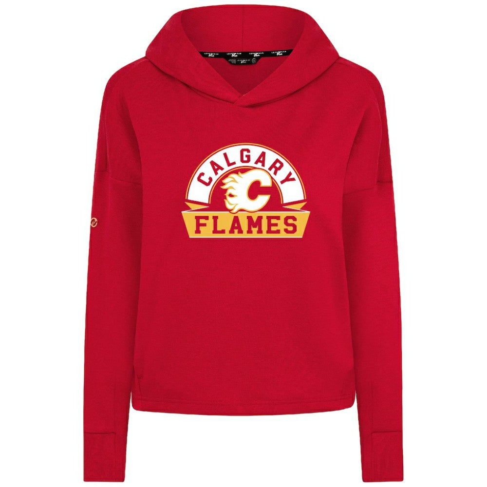 Calgary Flames Levelwear Women's Sweet Banner Arch Tri-Blend Cropped Pullover Hoodie - Red | NHL discount