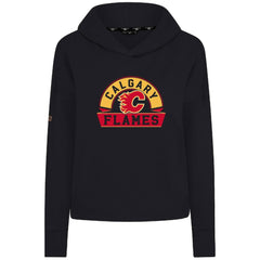 Calgary Flames Levelwear Women's Sweet Banner Arch Tri-Blend Cropped Pullover Hoodie - Black | NHL near me