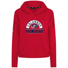 Columbus Blue Jackets Levelwear Women's Sweet Banner Arch Tri-Blend Cropped Pullover Hoodie - Red | NHL discount