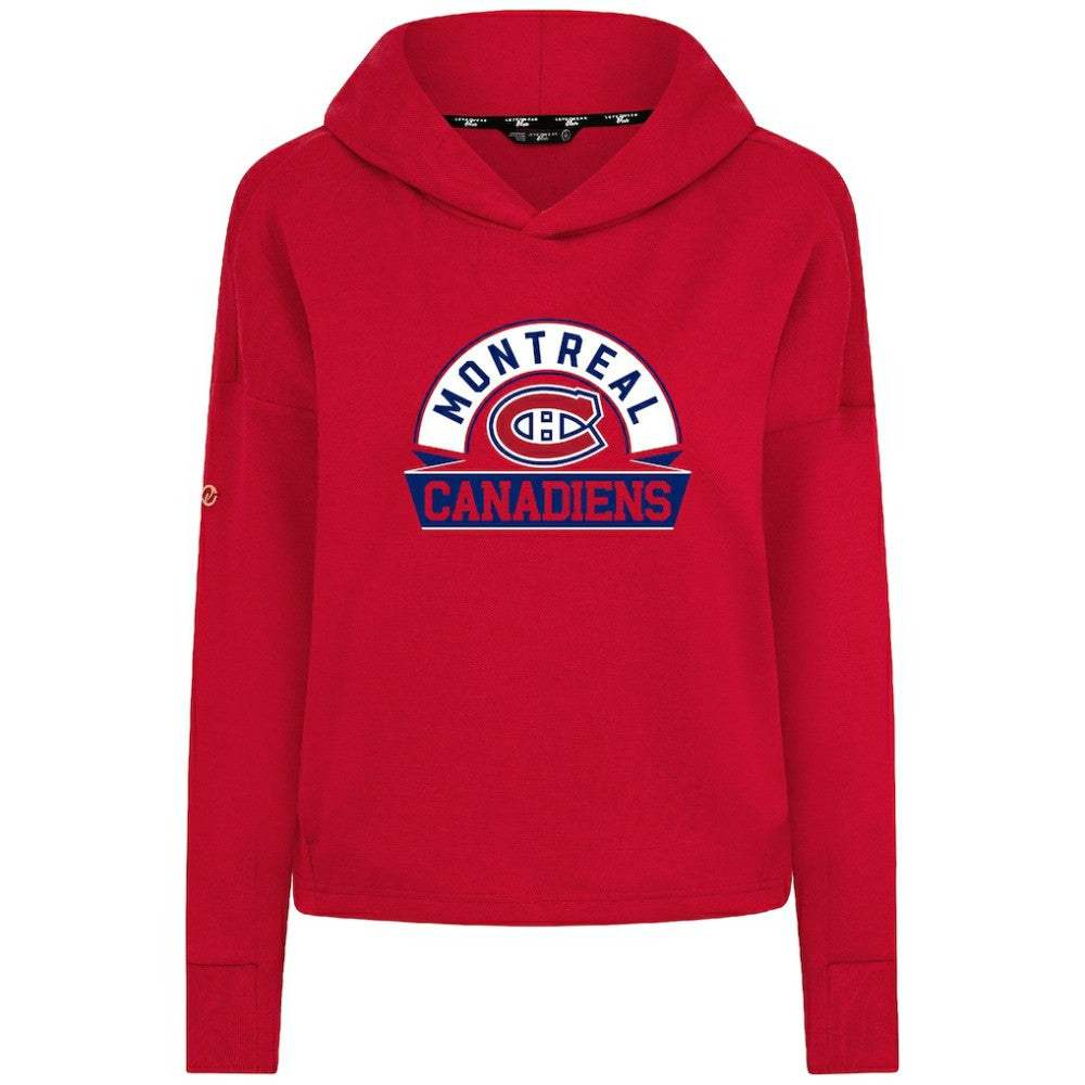 Montreal Canadiens Levelwear Women's Sweet Banner Arch Tri-Blend Cropped Pullover Hoodie - Red | NHL sale