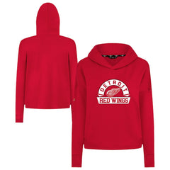 Detroit Red Wings Levelwear Women's Sweet Banner Arch Tri-Blend Cropped Pullover Hoodie - Red | NHL Clearance