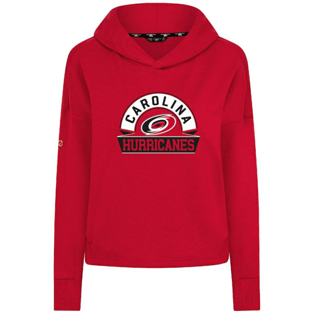 Carolina Hurricanes Levelwear Women's Sweet Banner Arch Tri-Blend Cropped Pullover Hoodie - Red | NHL near me