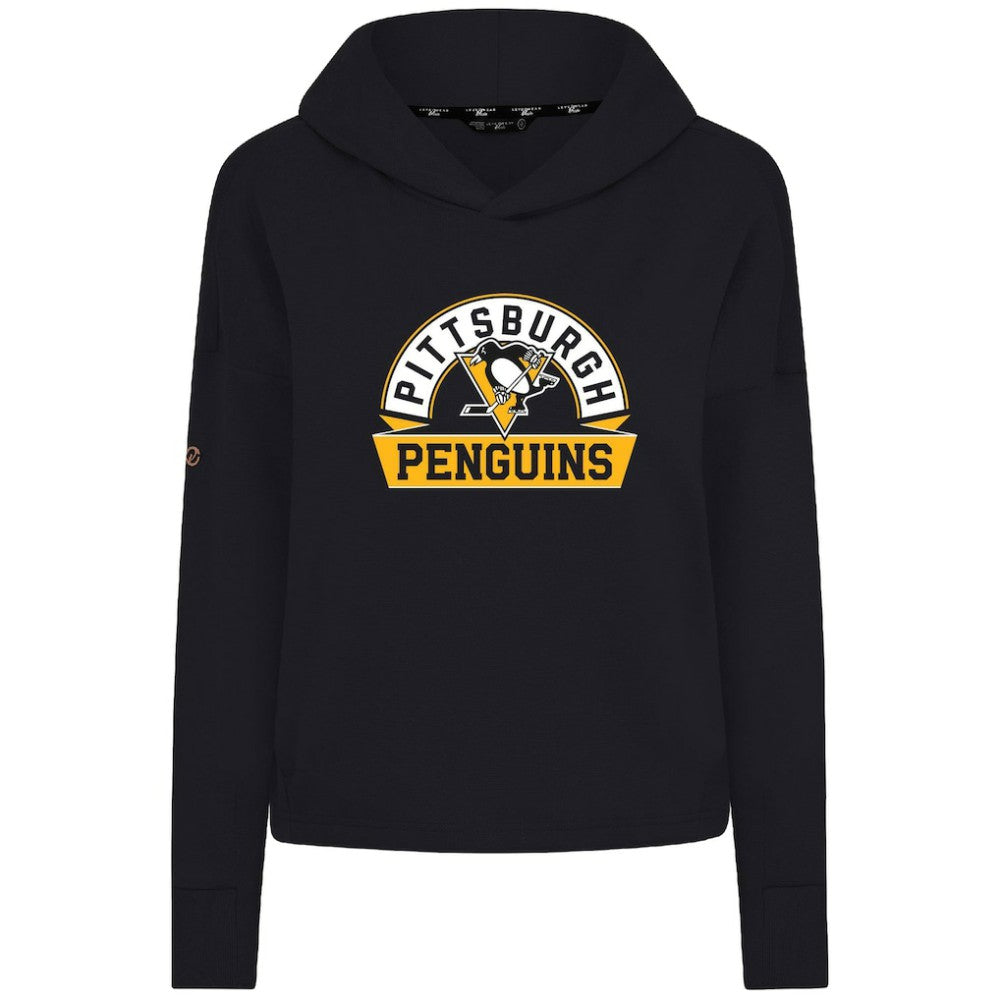 Pittsburgh Penguins Levelwear Women's Sweet Banner Arch Tri-Blend Cropped Pullover Hoodie - Black | NHL online