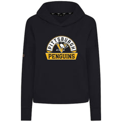Pittsburgh Penguins Levelwear Women's Sweet Banner Arch Tri-Blend Cropped Pullover Hoodie - Black | NHL online