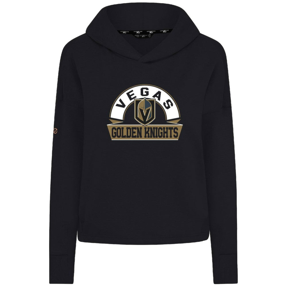 Vegas Golden Knights Levelwear Women's Sweet Banner Arch Tri-Blend Cropped Pullover Hoodie - Black | NHL discount
