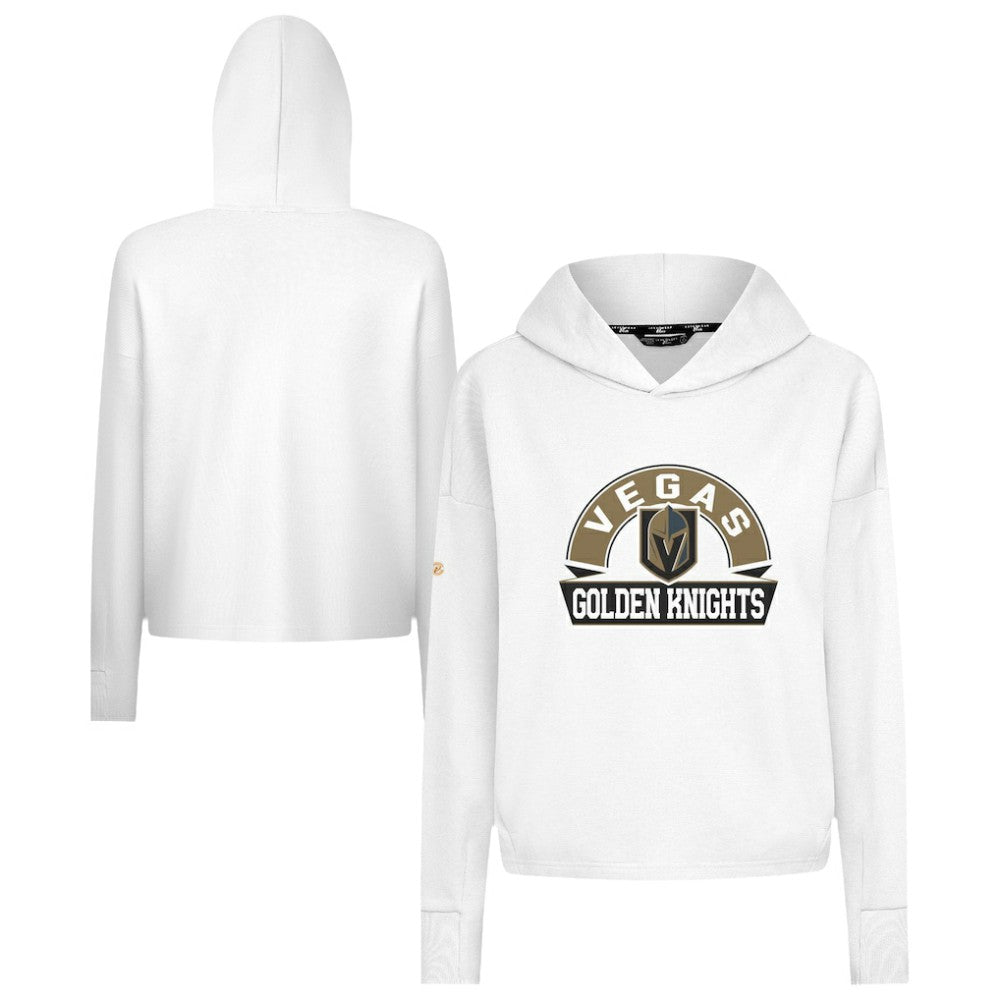 Vegas Golden Knights Levelwear Women's Sweet Banner Arch Tri-Blend Cropped Pullover Hoodie - White | NHL online
