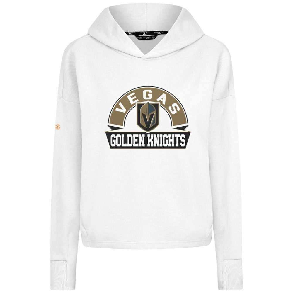 Vegas Golden Knights Levelwear Women's Sweet Banner Arch Tri-Blend Cropped Pullover Hoodie - White | NHL online