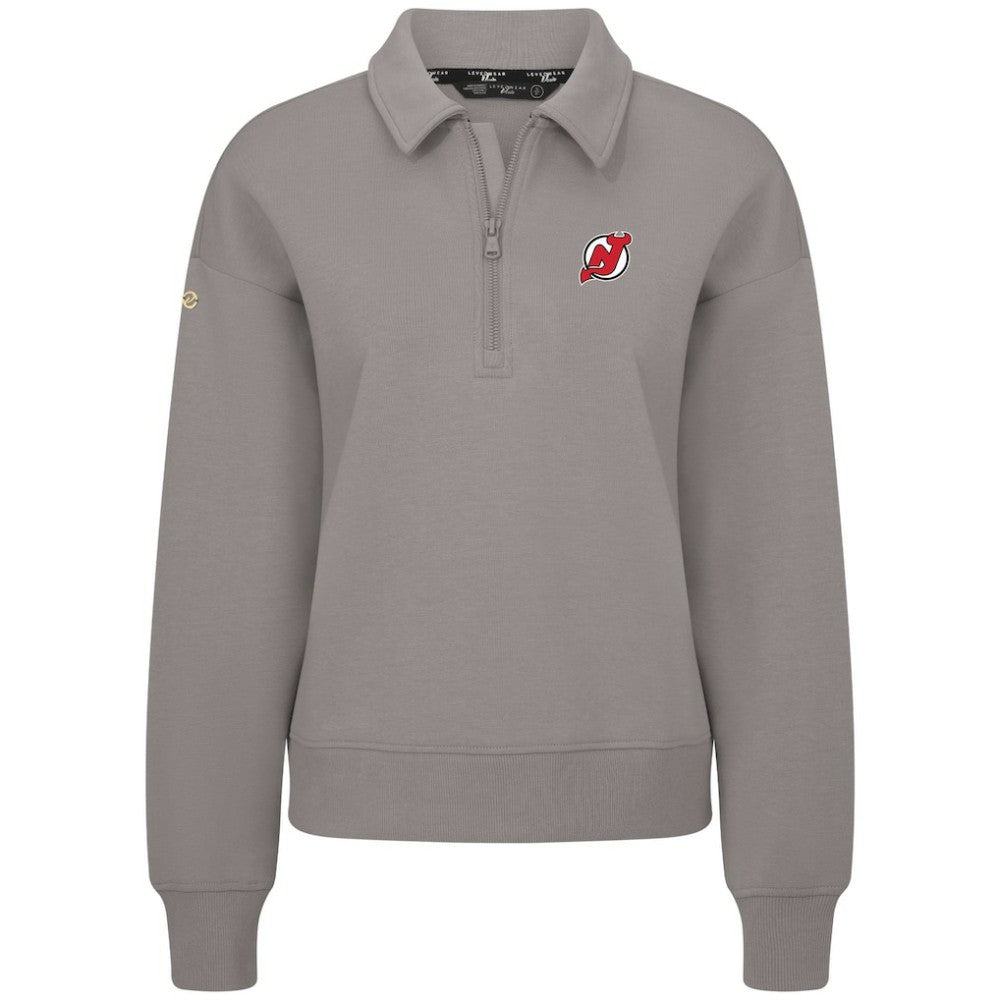 New Jersey Devils Levelwear Women's Canmore Quarter-Zip Pullover - Gray | NHL Clearance