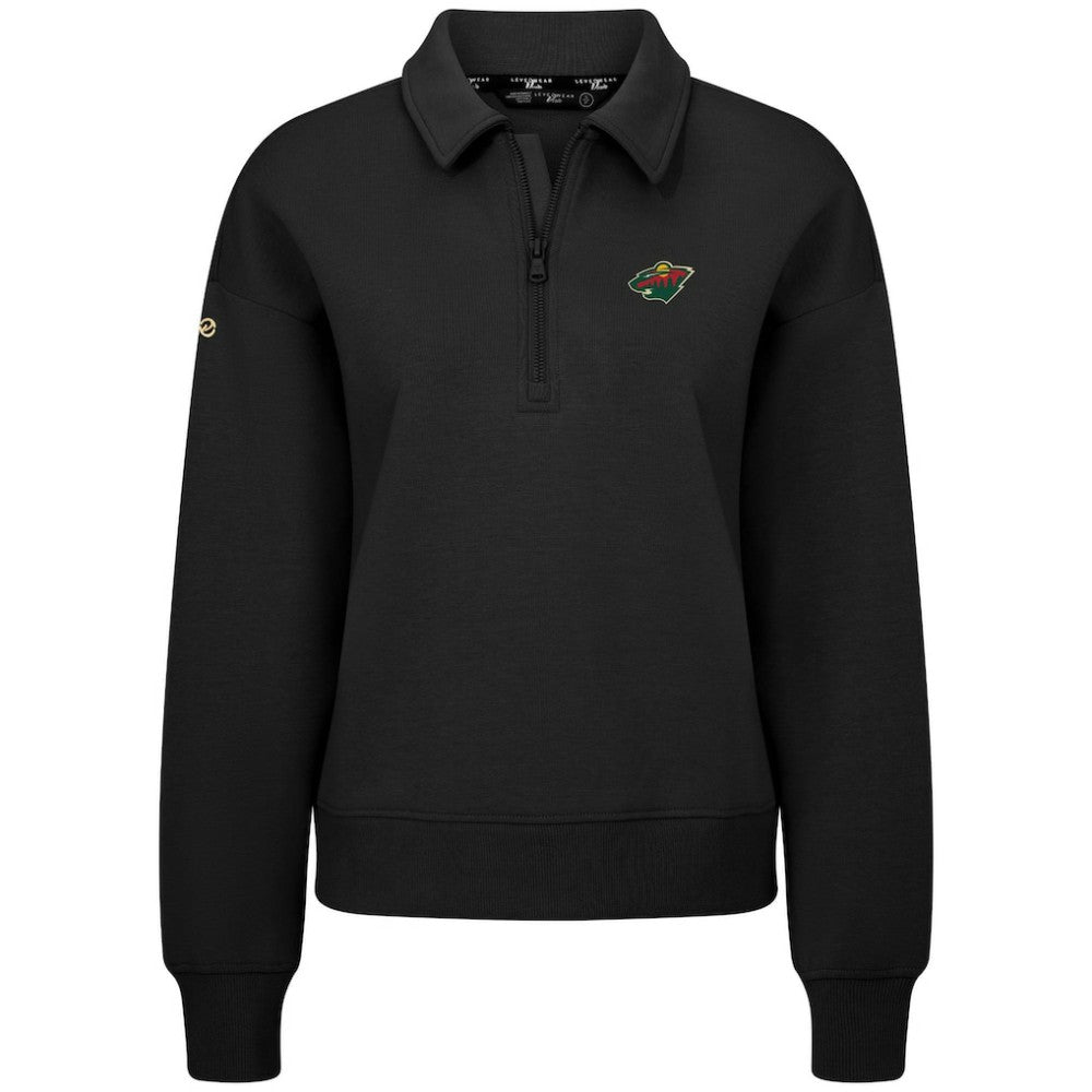 Minnesota Wild Levelwear Women's Canmore Quarter-Zip Pullover - Black | NHL discount