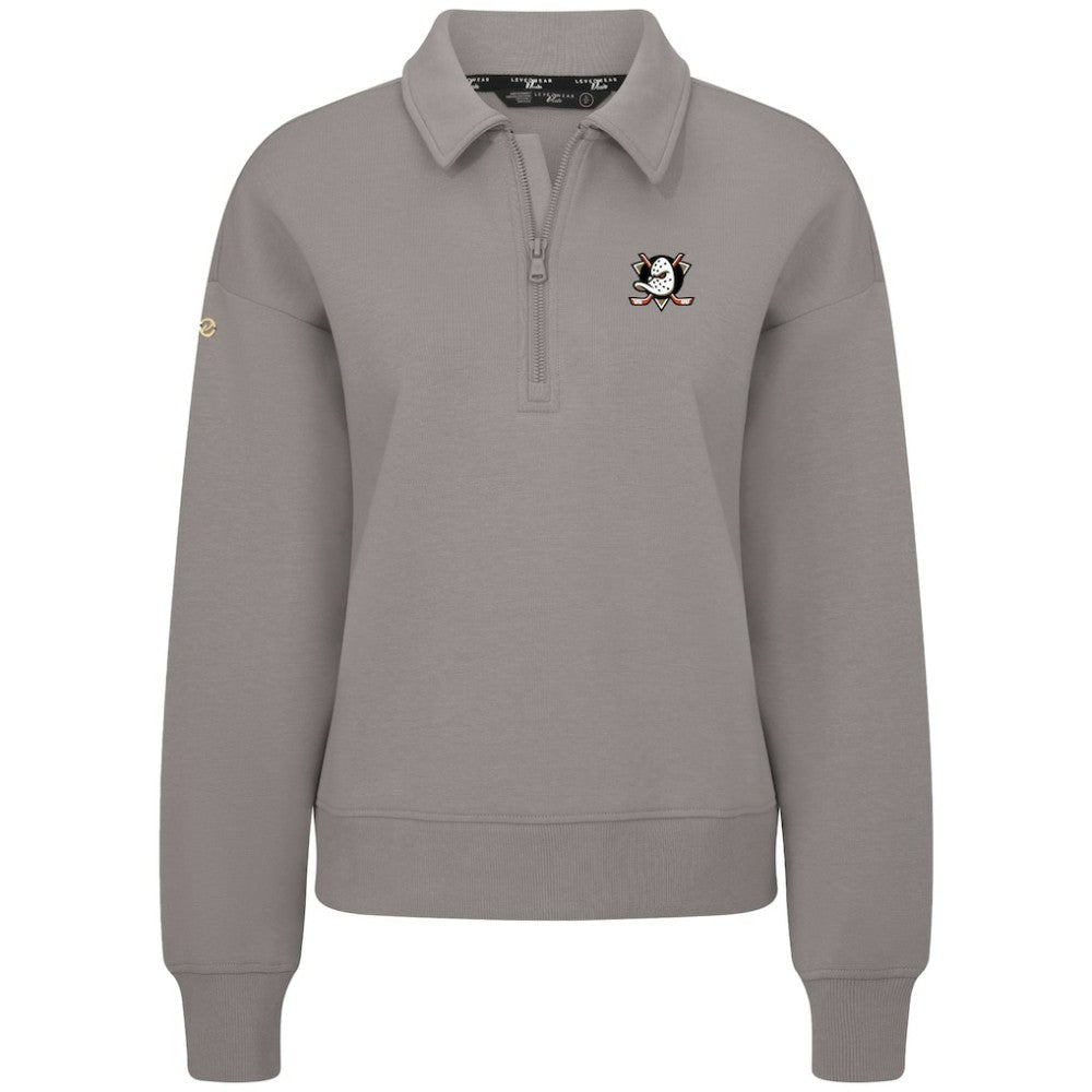 Anaheim Ducks Levelwear Women's Canmore Quarter-Zip Pullover - Gray | NHL sale