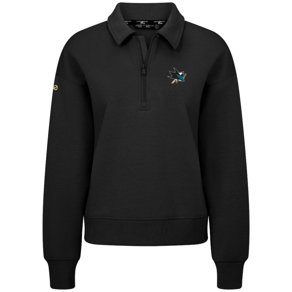 San Jose Sharks Levelwear Women's Canmore Quarter-Zip Pullover - Black | NHL on sale