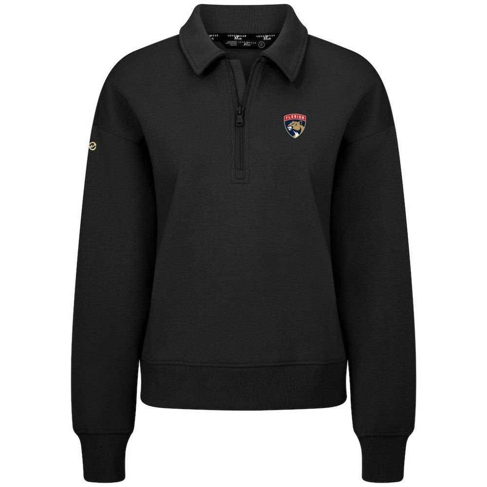 Florida Panthers Levelwear Women's Canmore Quarter-Zip Pullover - Black | NHL Lifestyle