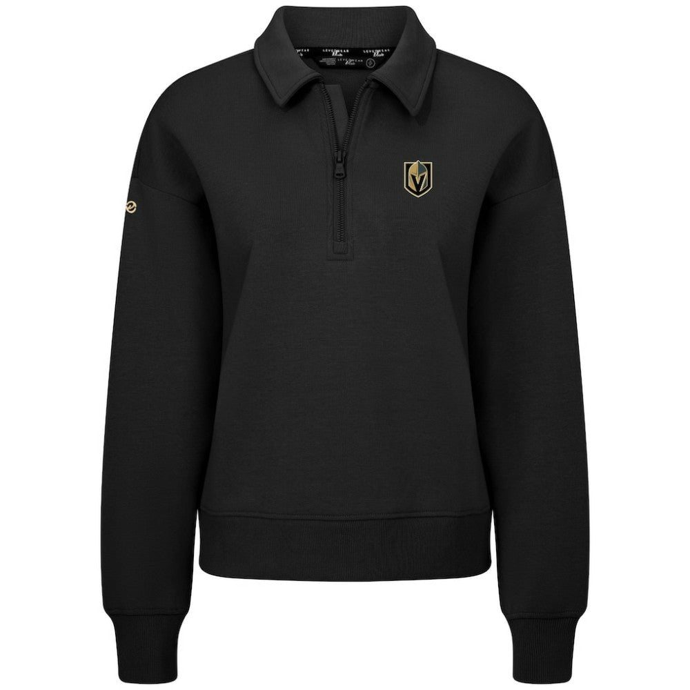Vegas Golden Knights Levelwear Women's Canmore Quarter-Zip Pullover - Black | NHL Lifestyle