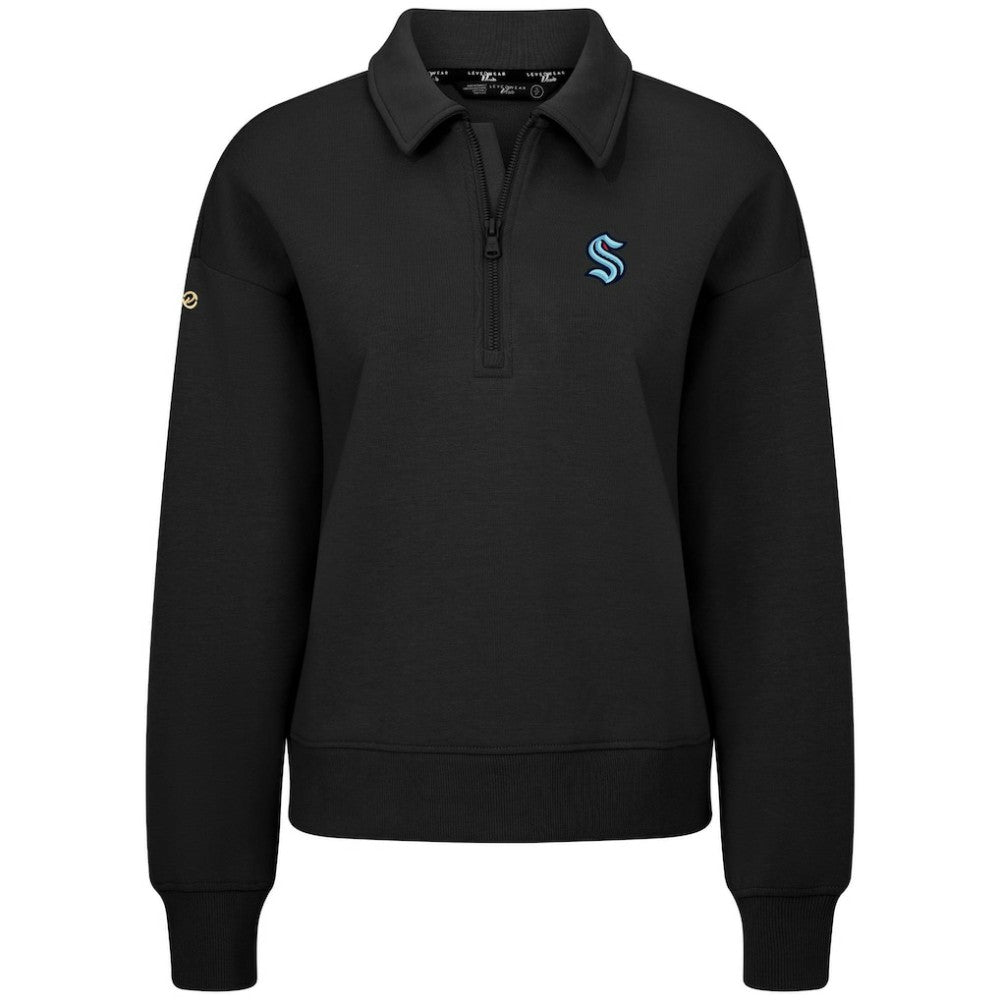 Seattle Kraken Levelwear Women's Canmore Quarter-Zip Pullover - Black | NHL near me