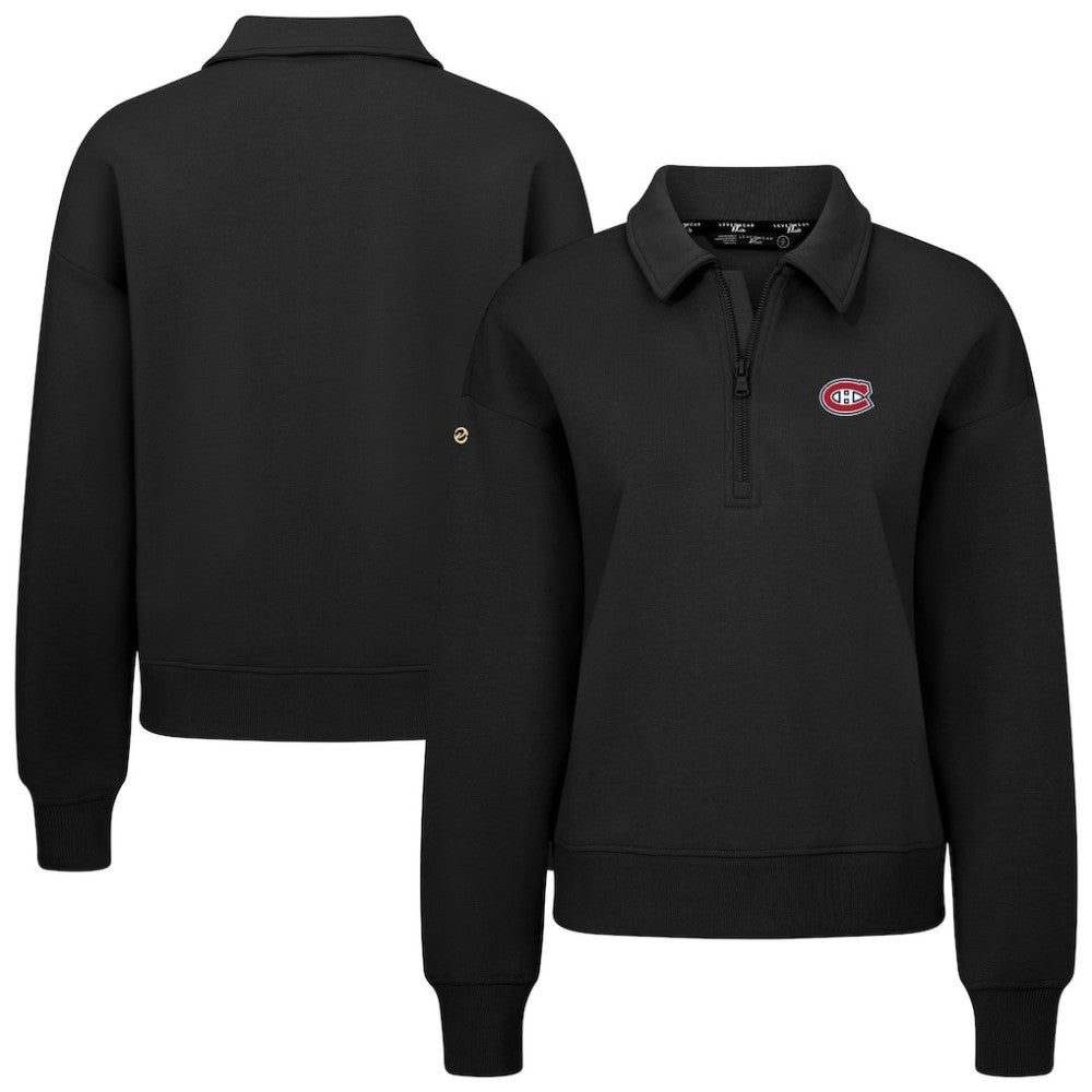 Montreal Canadiens Levelwear Women's Canmore Quarter-Zip Pullover - Black | NHL near me