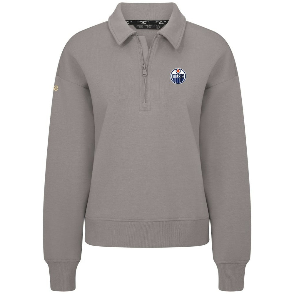 Edmonton Oilers Levelwear Women's Canmore Quarter-Zip Pullover - Gray | NHL discount