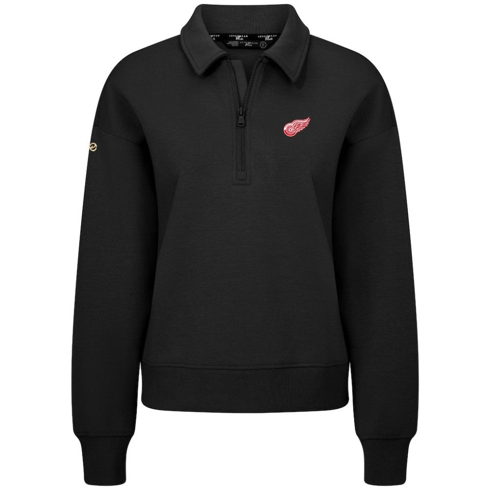 Detroit Red Wings Levelwear Women's Canmore Quarter-Zip Pullover - Black | NHL on sale