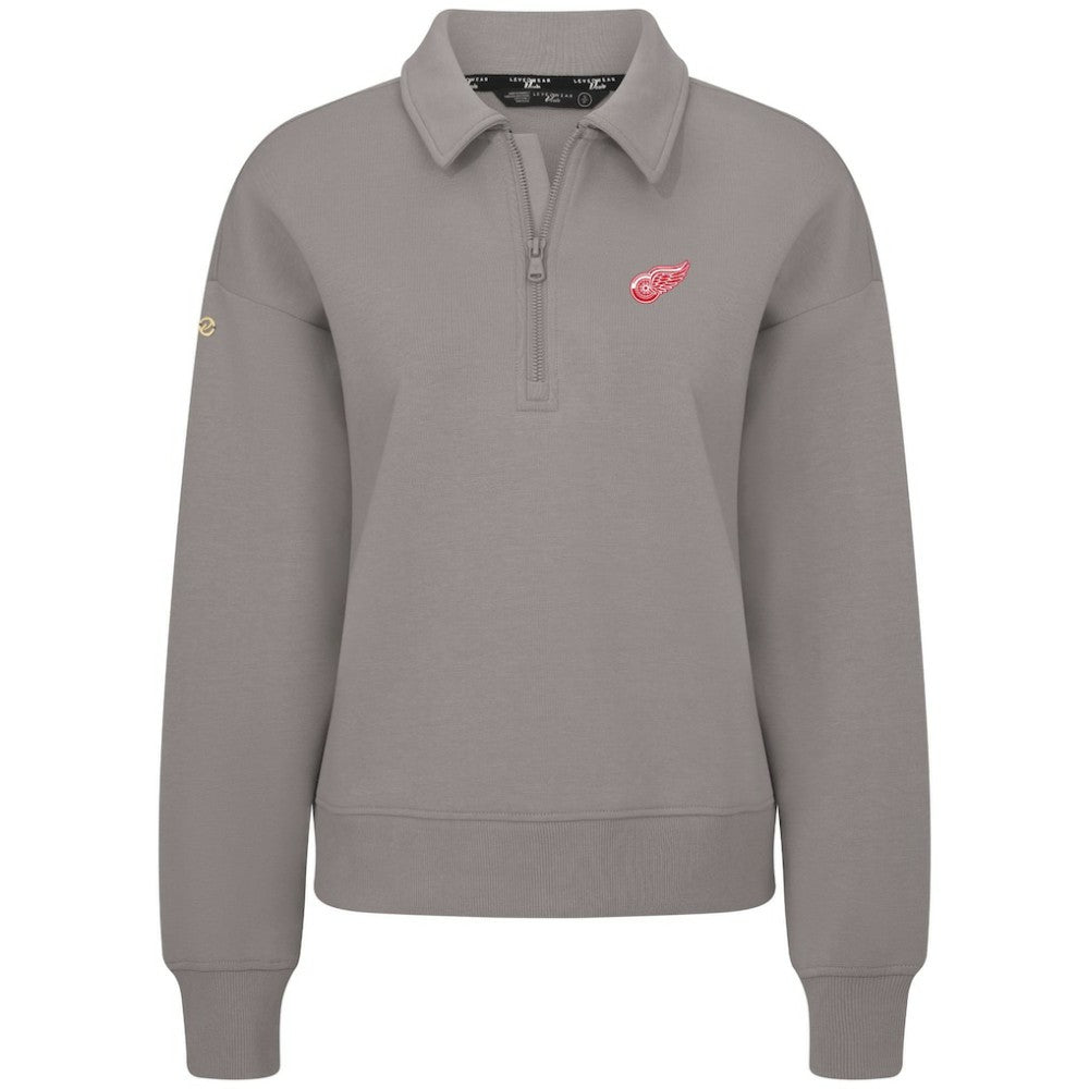 Detroit Red Wings Levelwear Women's Canmore Quarter-Zip Pullover - Gray | NHL discount