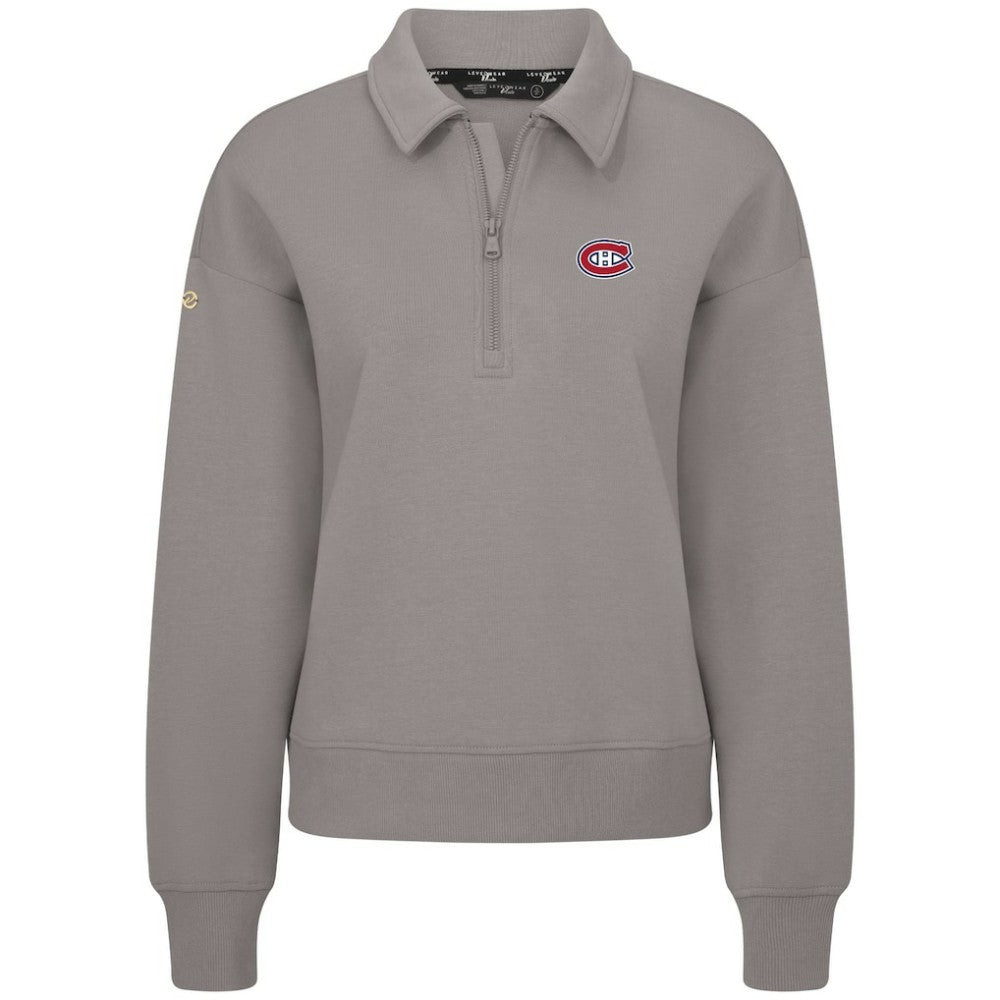 Montreal Canadiens Levelwear Women's Canmore Quarter-Zip Pullover - Gray | NHL Clearance