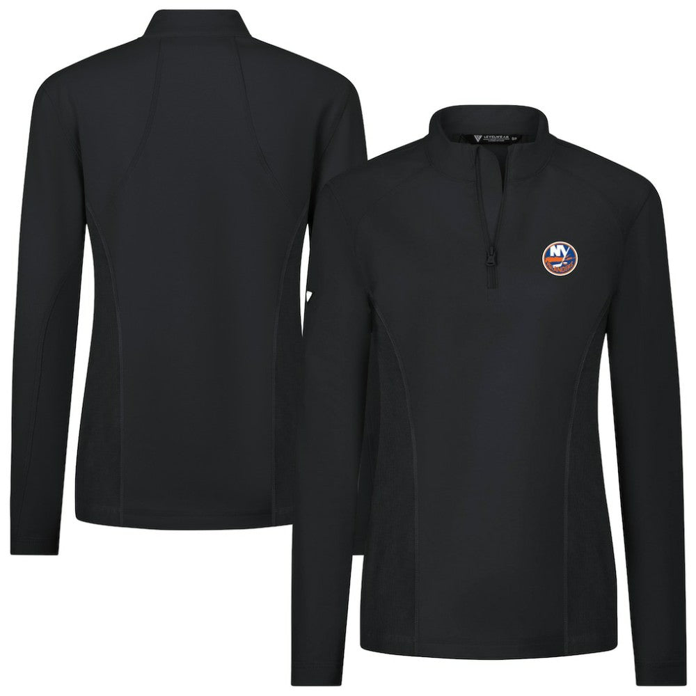 New York Islanders Levelwear Women's Upright Quarter-Zip Pullover - Black | NHL on sale