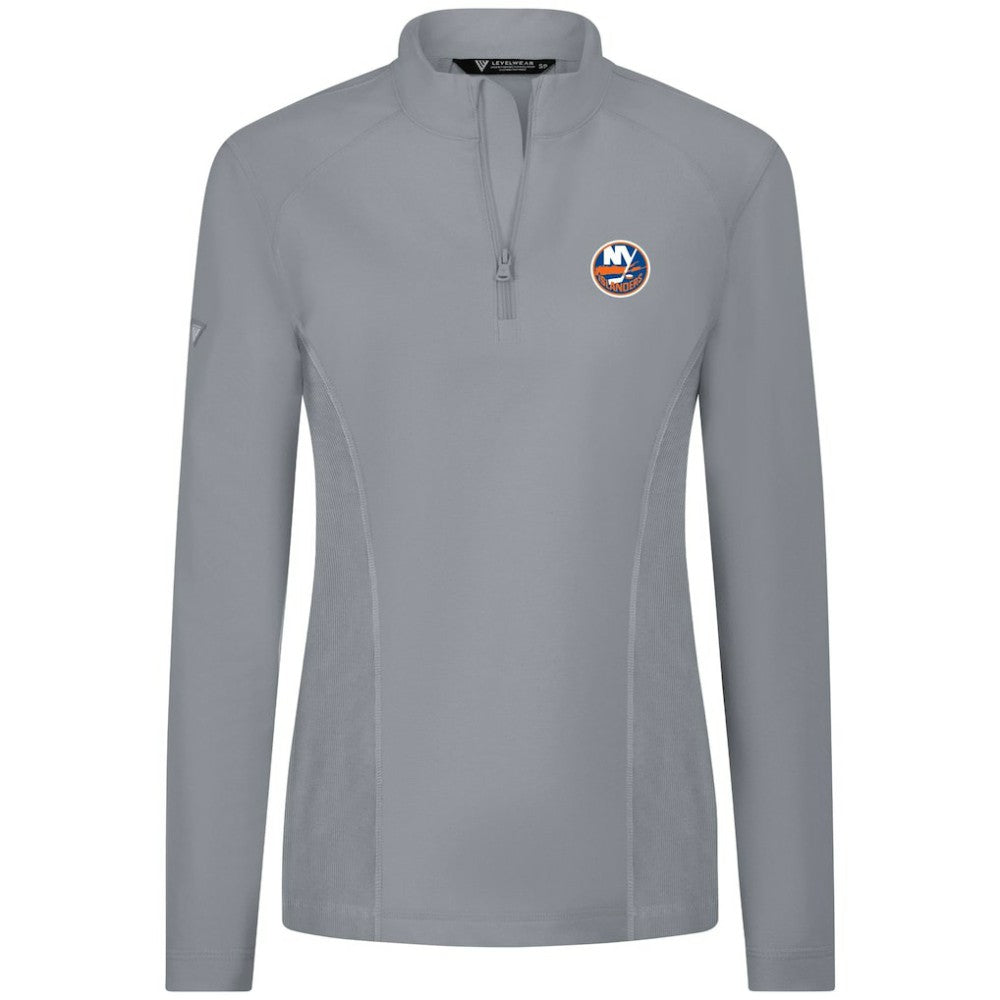 New York Islanders Levelwear Women's Upright Quarter-Zip Pullover - Gray | NHL Clearance