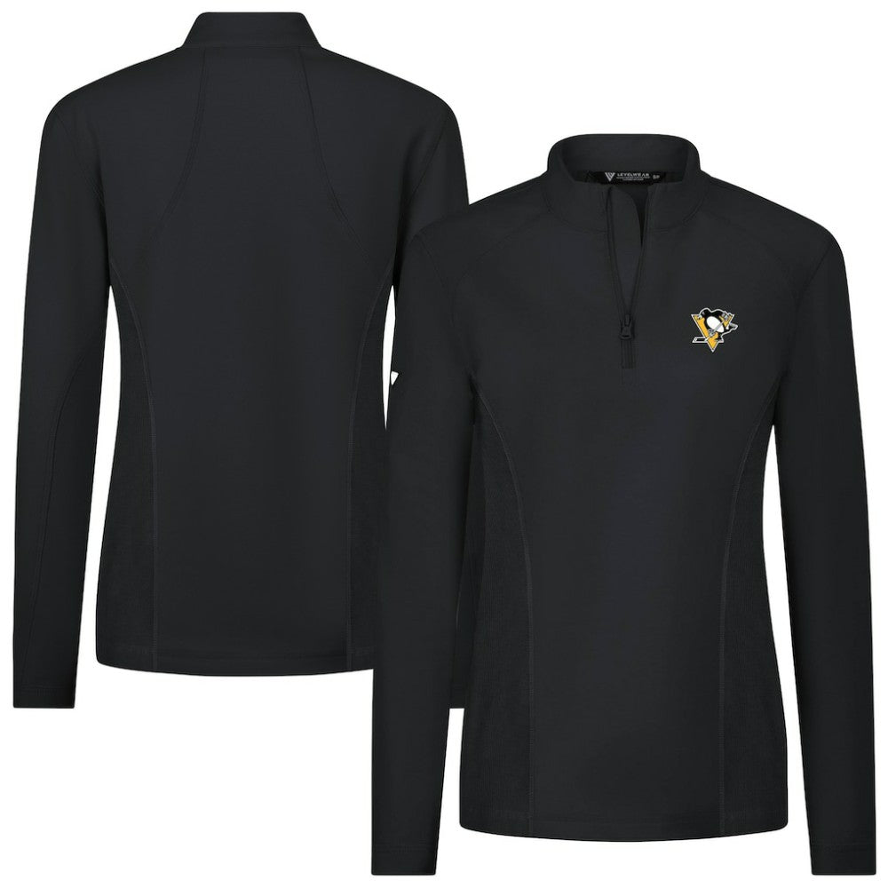Pittsburgh Penguins Levelwear Women's Upright Quarter-Zip Pullover - Black | NHL sale