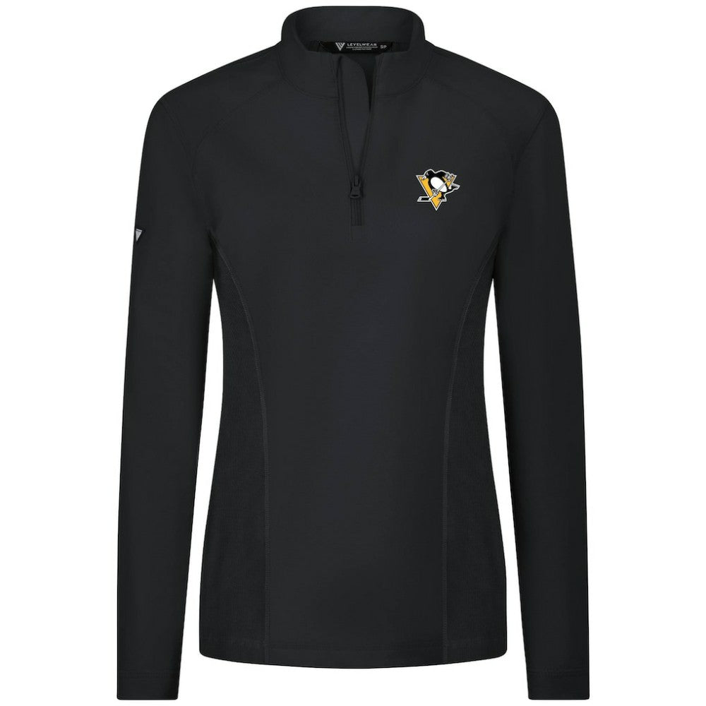 Pittsburgh Penguins Levelwear Women's Upright Quarter-Zip Pullover - Black | NHL sale