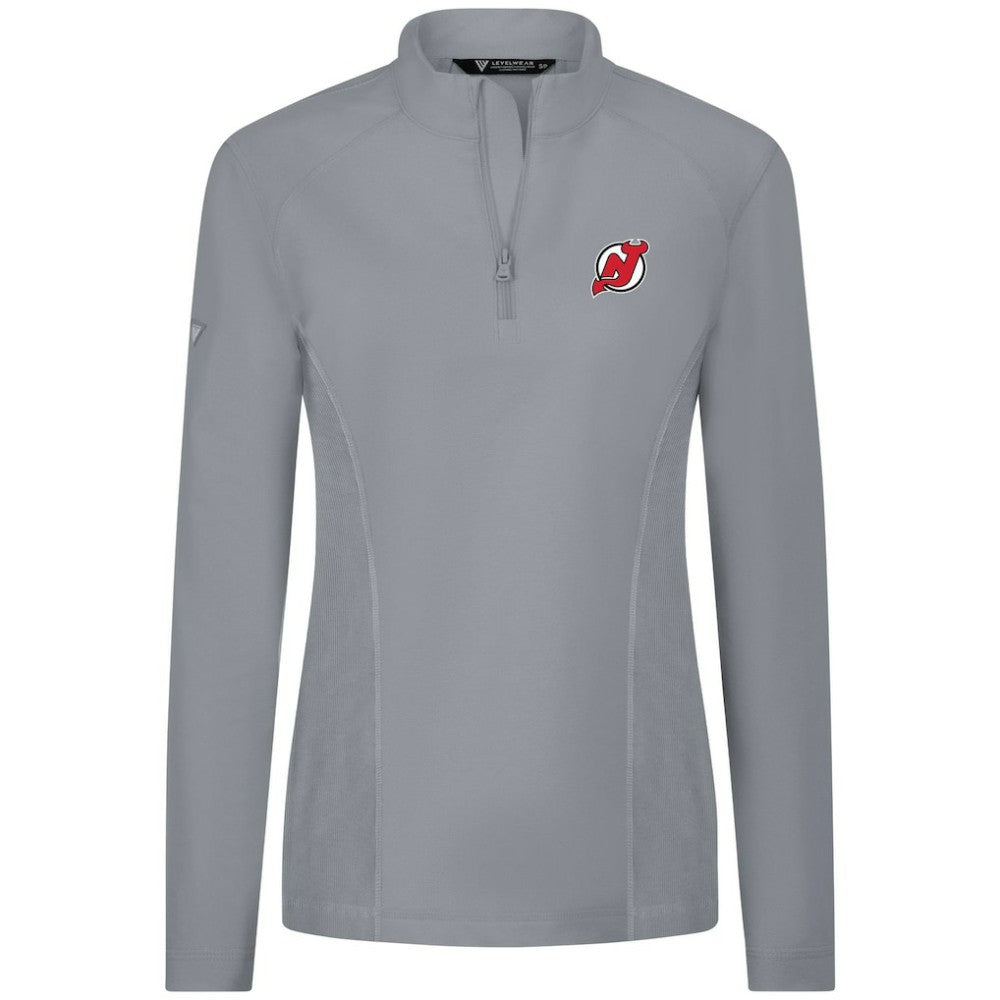 New Jersey Devils Levelwear Women's Upright Quarter-Zip Pullover - Gray | NHL on sale
