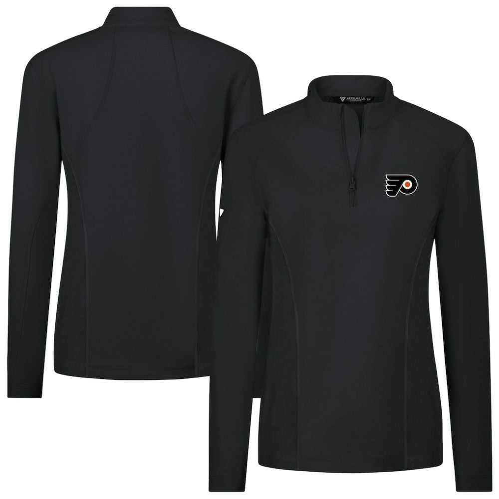 Philadelphia Flyers Levelwear Women's Upright Quarter-Zip Pullover - Black | NHL Clearance