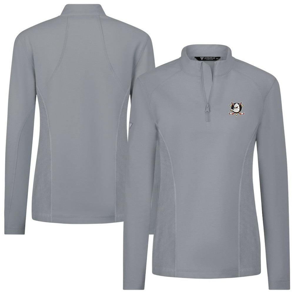 Anaheim Ducks Levelwear Women's Upright Quarter-Zip Pullover - Gray | NHL Clearance