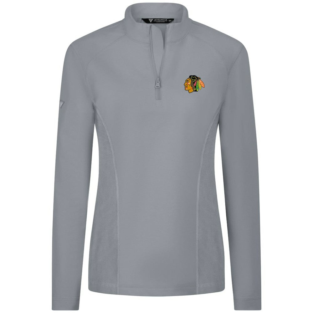 Chicago Blackhawks Levelwear Women's Upright Quarter-Zip Pullover - Gray | NHL discount
